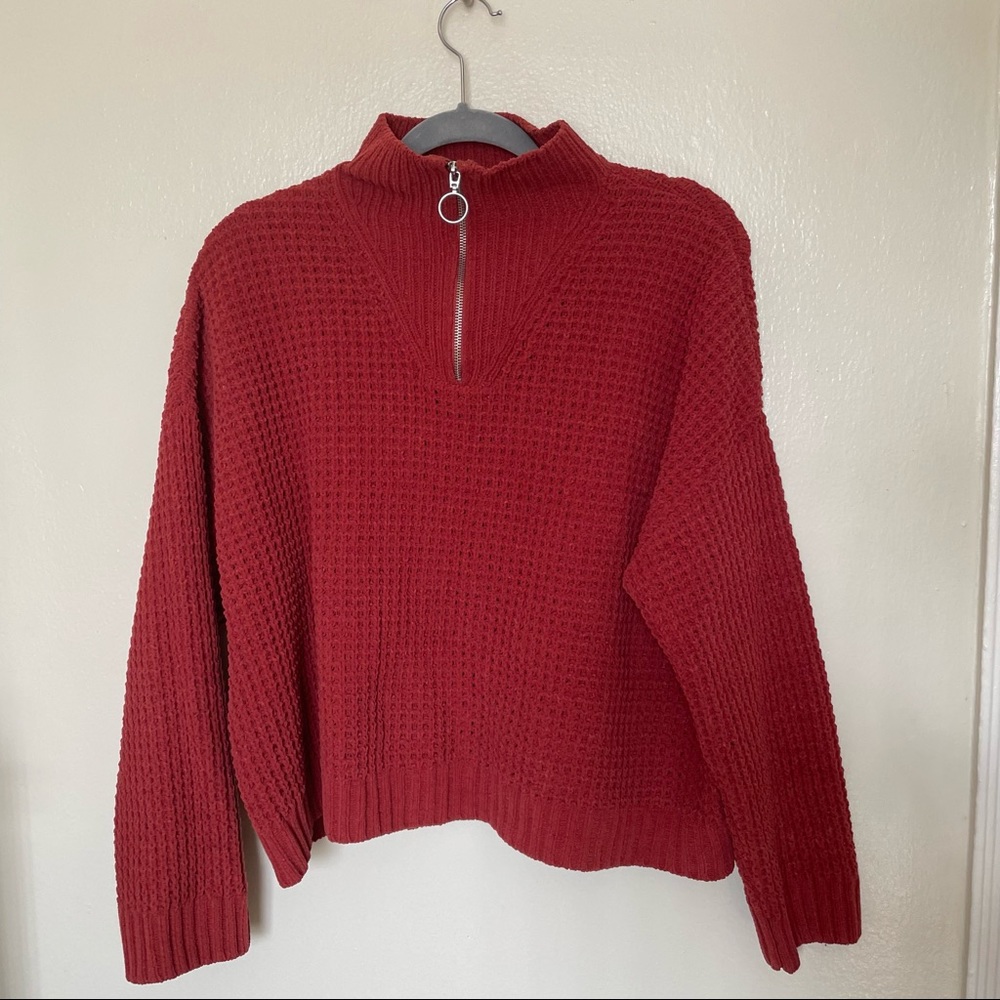 No Comment Half Zipper Sweater